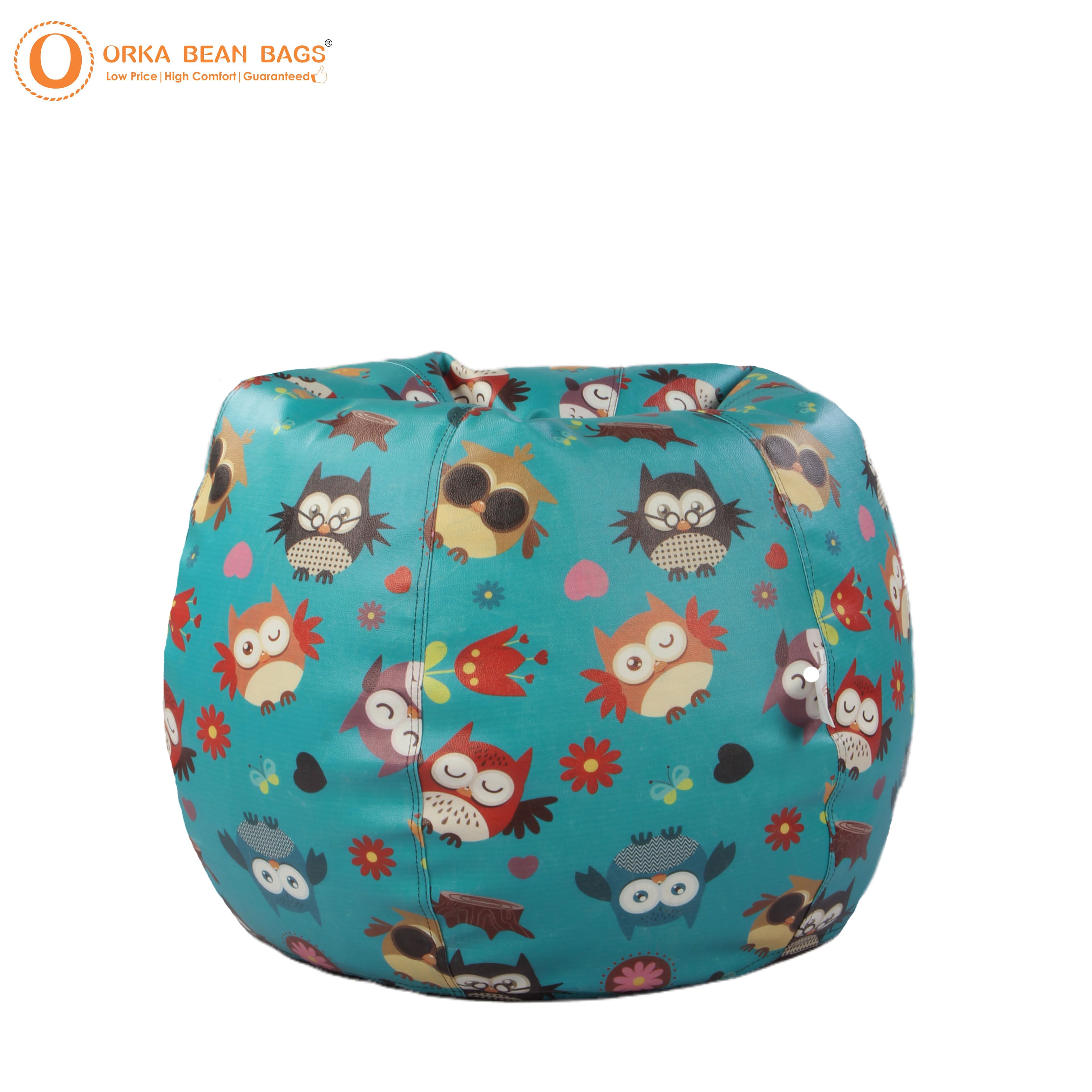 Orka Digital Printed Owl Screenprint XXXL Bean Bag Filled With Beans